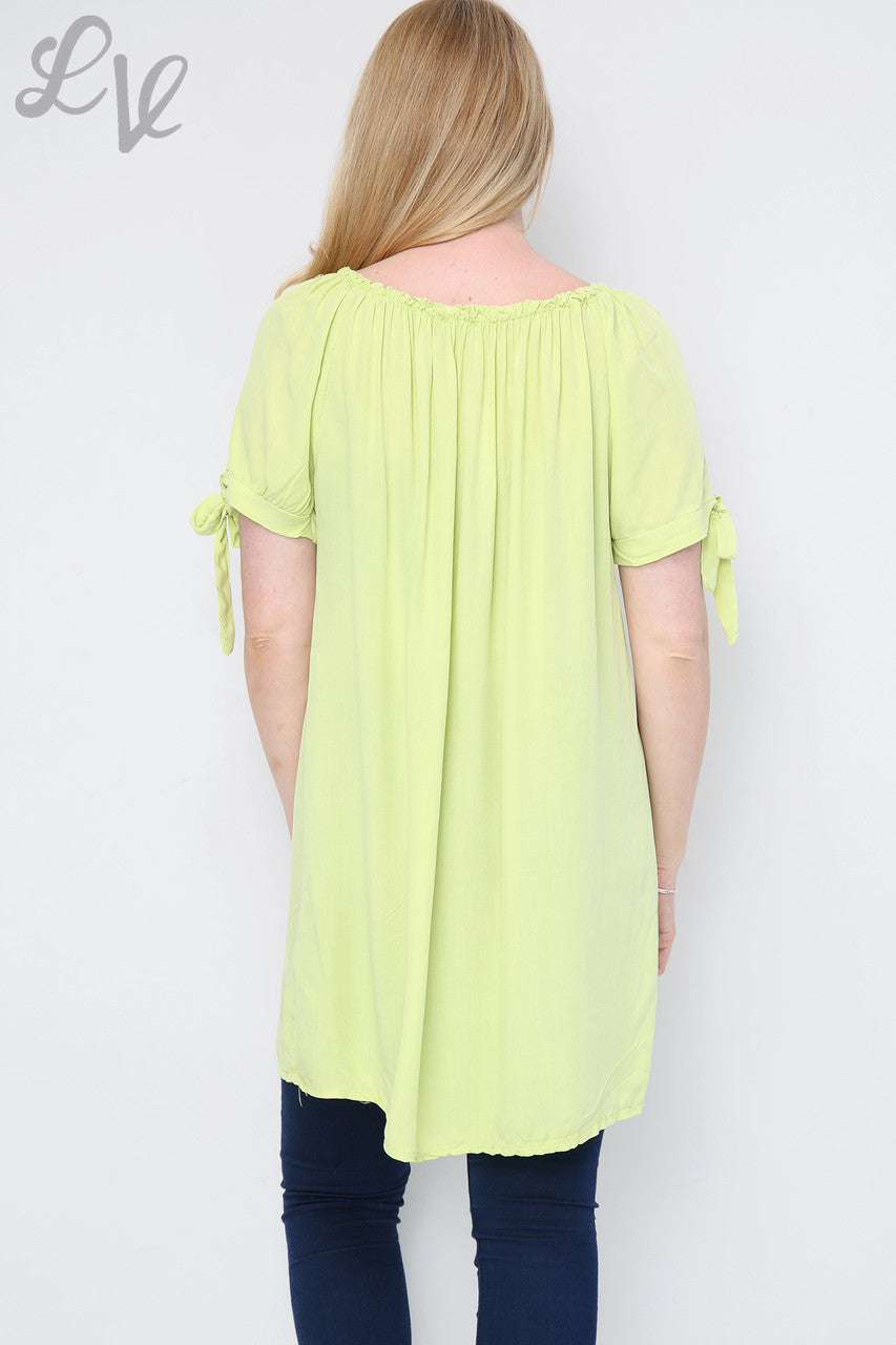 Dames Effen Tuniekjurk Gypsystijl Limoengroen Stukprijs €9,99