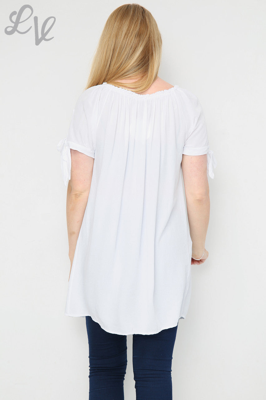 Dames Effen Tuniekjurk Zigeunerstijl Wit Stukprijs € 9,99