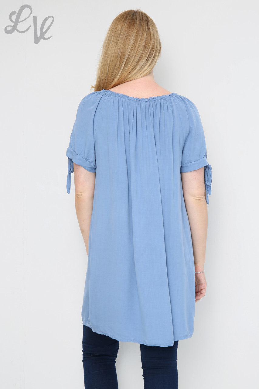 Ladies Plain Gypsy Style Tunic Dress Denim Unit Price £9.99