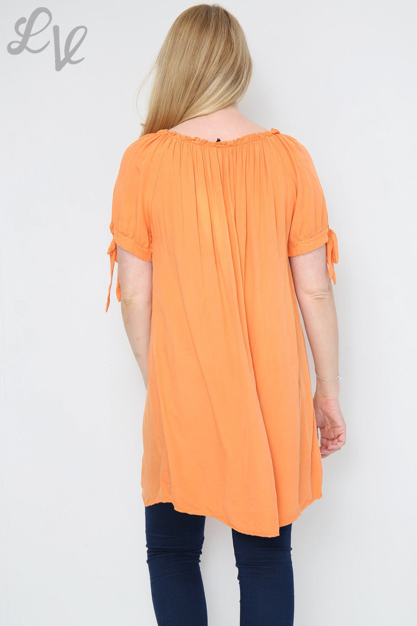 Dames Effen Tuniekjurk Zigeunerstijl Oranje Eenheidsprijs € 9,99