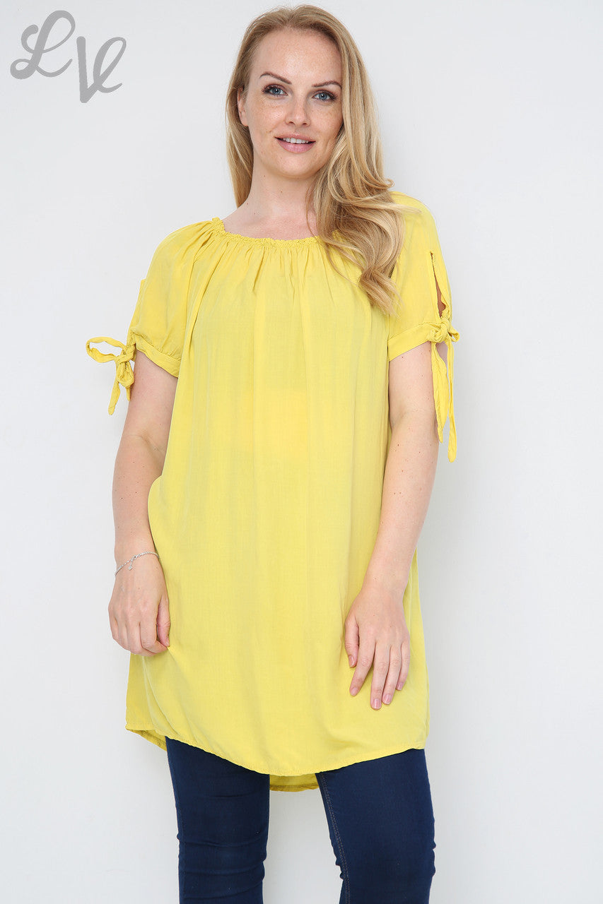 Dames Effen Tuniekjurk Gypsy Stijl Mosterd Stukprijs €9,99