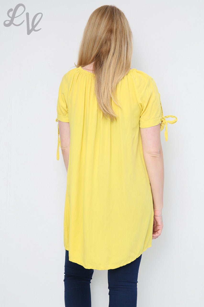 Dames Effen Tuniekjurk Gypsy Stijl Mosterd Stukprijs €9,99