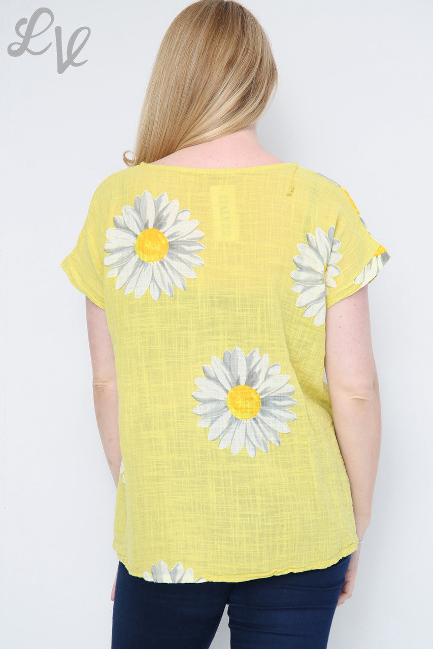 Ladies Daisy Short Sleeved Top Mustard Unit Price £9.99