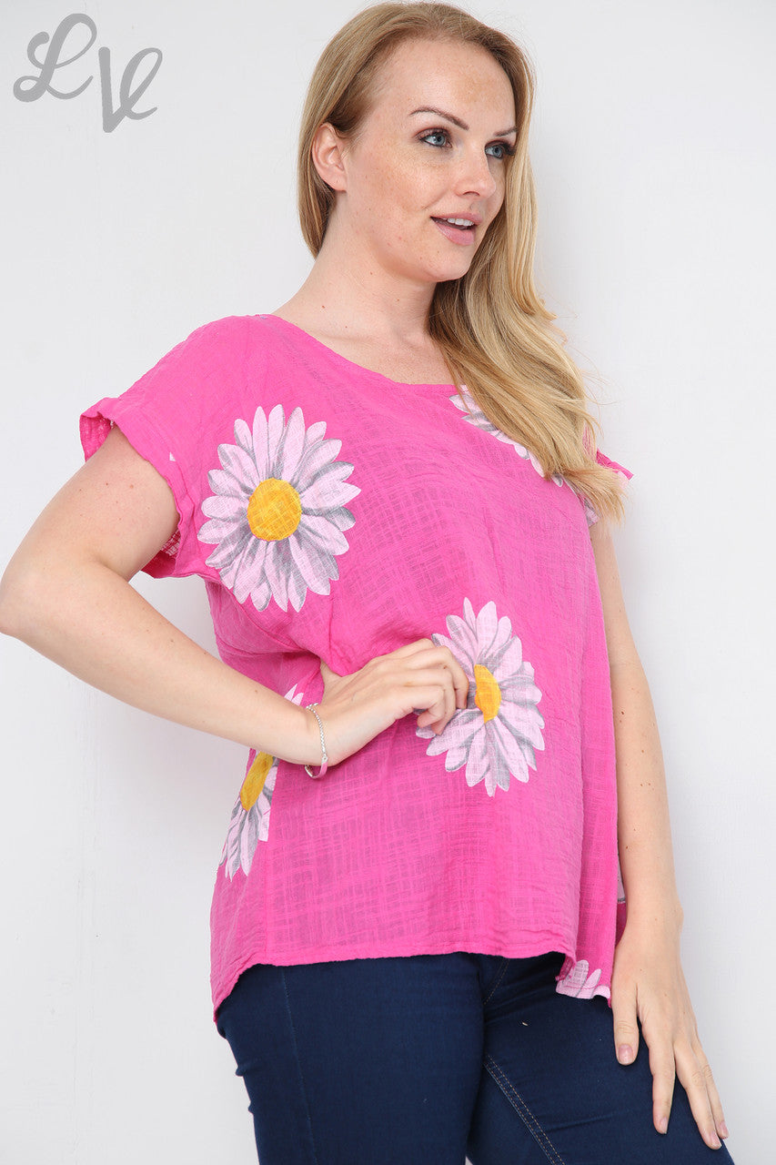 Dames Daisy Top Met Korte Mouwen Cerise Prijs Per Stuk € 9,99