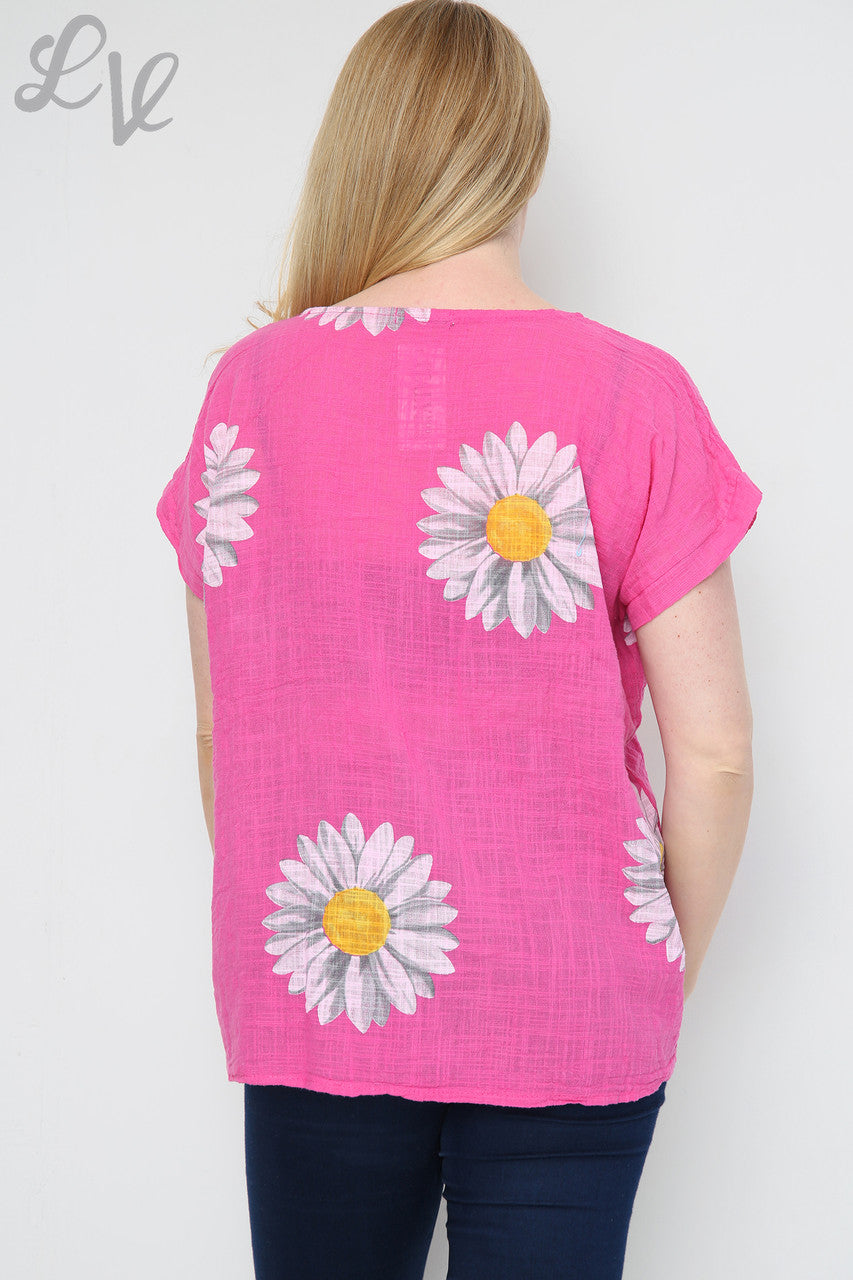 Dames Daisy Top Met Korte Mouwen Cerise Prijs Per Stuk € 9,99
