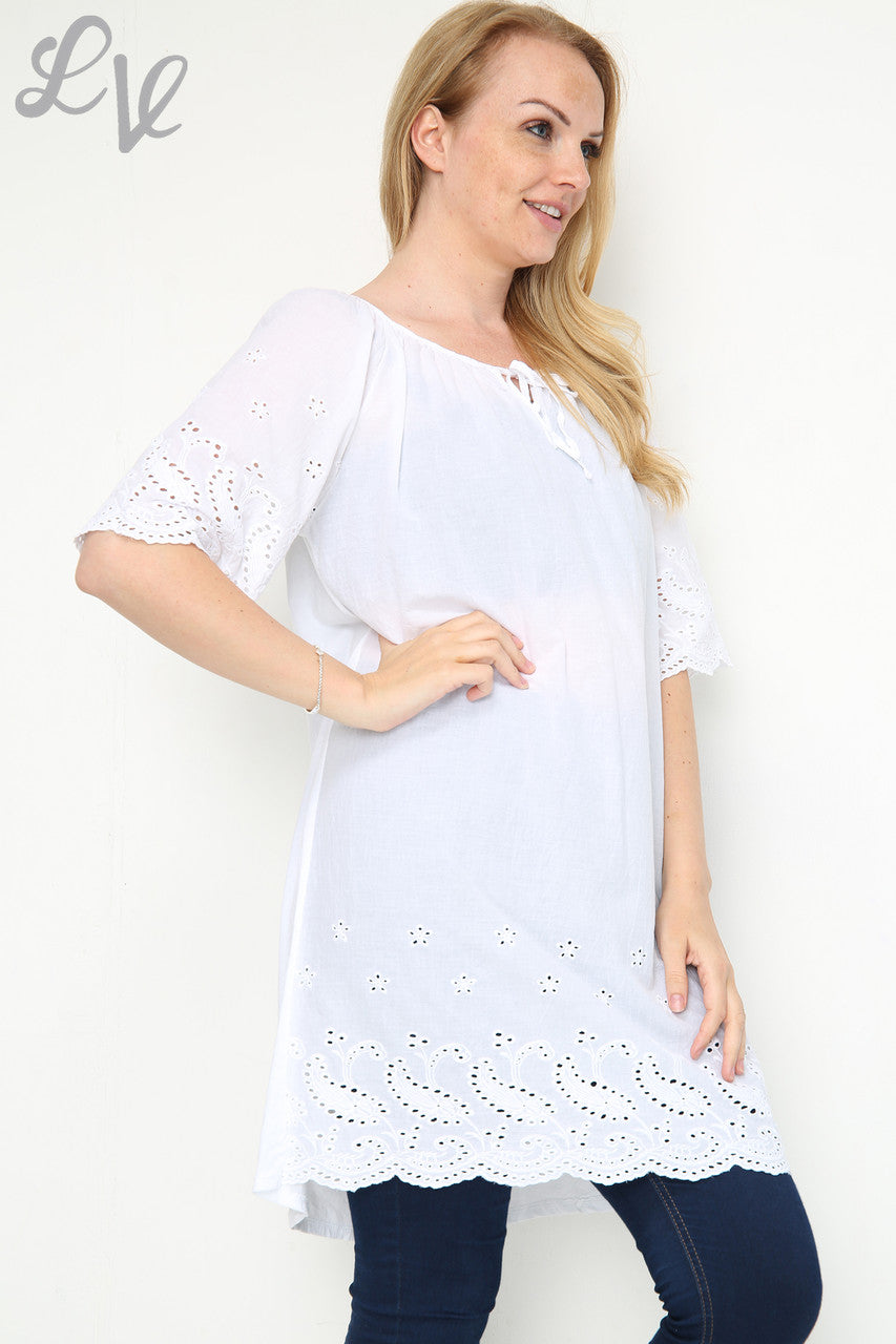 Damesjurk Zigeunerstijl Wit Stukprijs € 8,99