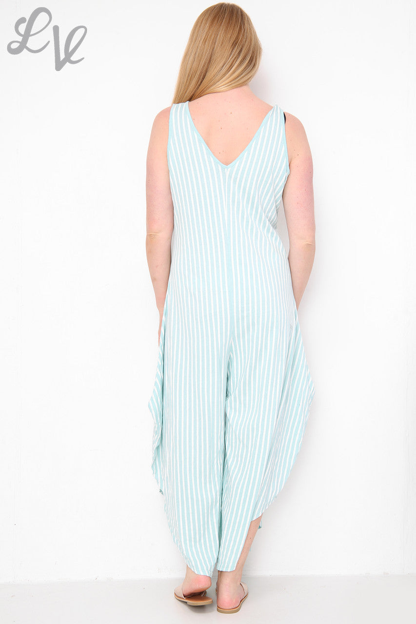 Dames gestreepte jumpsuit met wijde pijpen Tiffany Prijs per stuk € 9,99