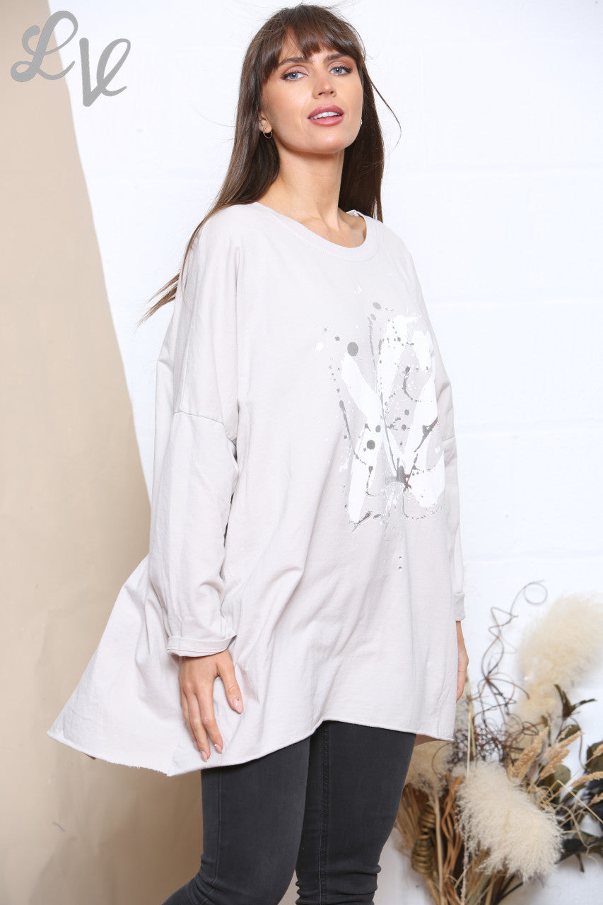 Dames XO Graphic Sweatshirt Top Steen
