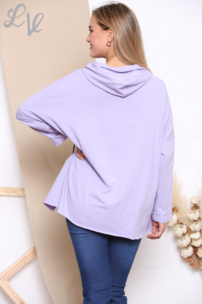Dames Pailletten Dierenster Hoodie Top Lila