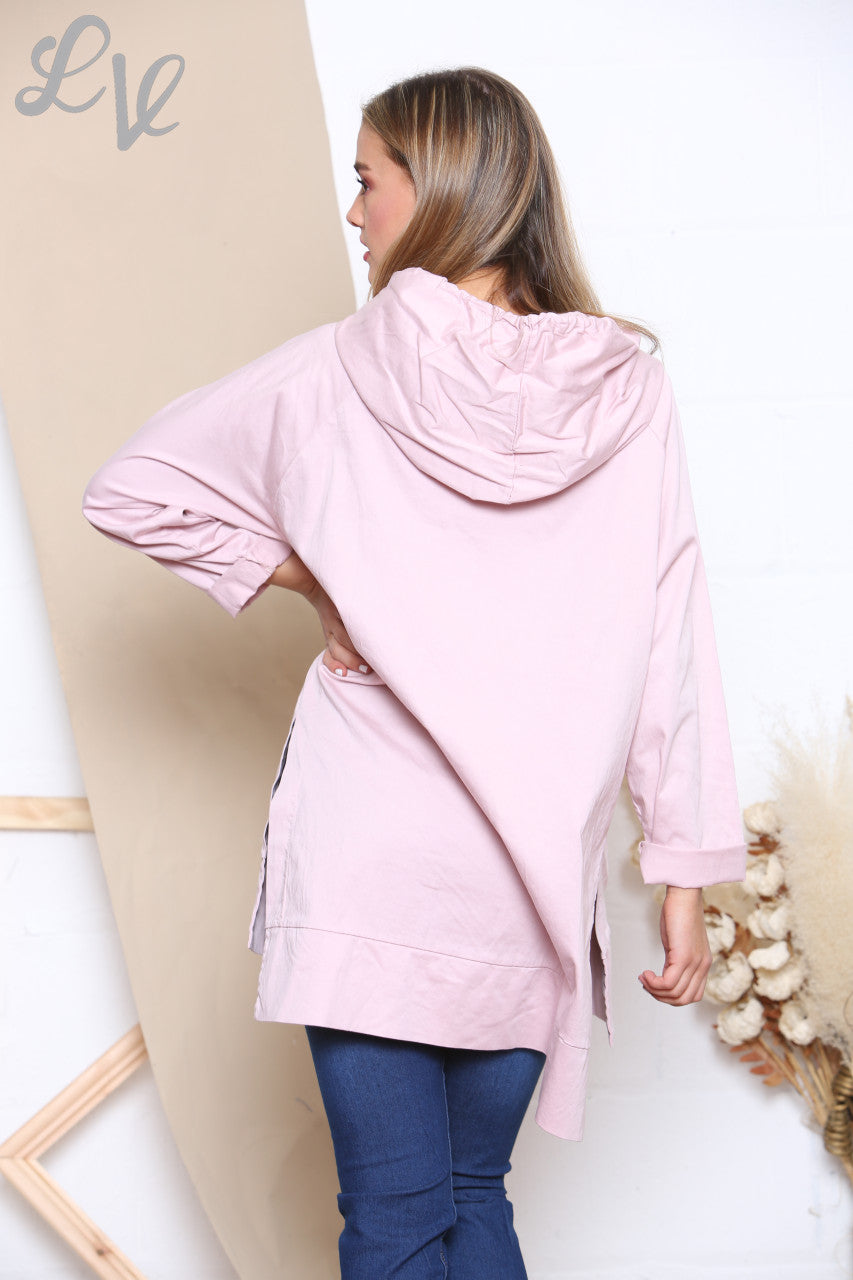 Dames Hoodie met Rits Roze