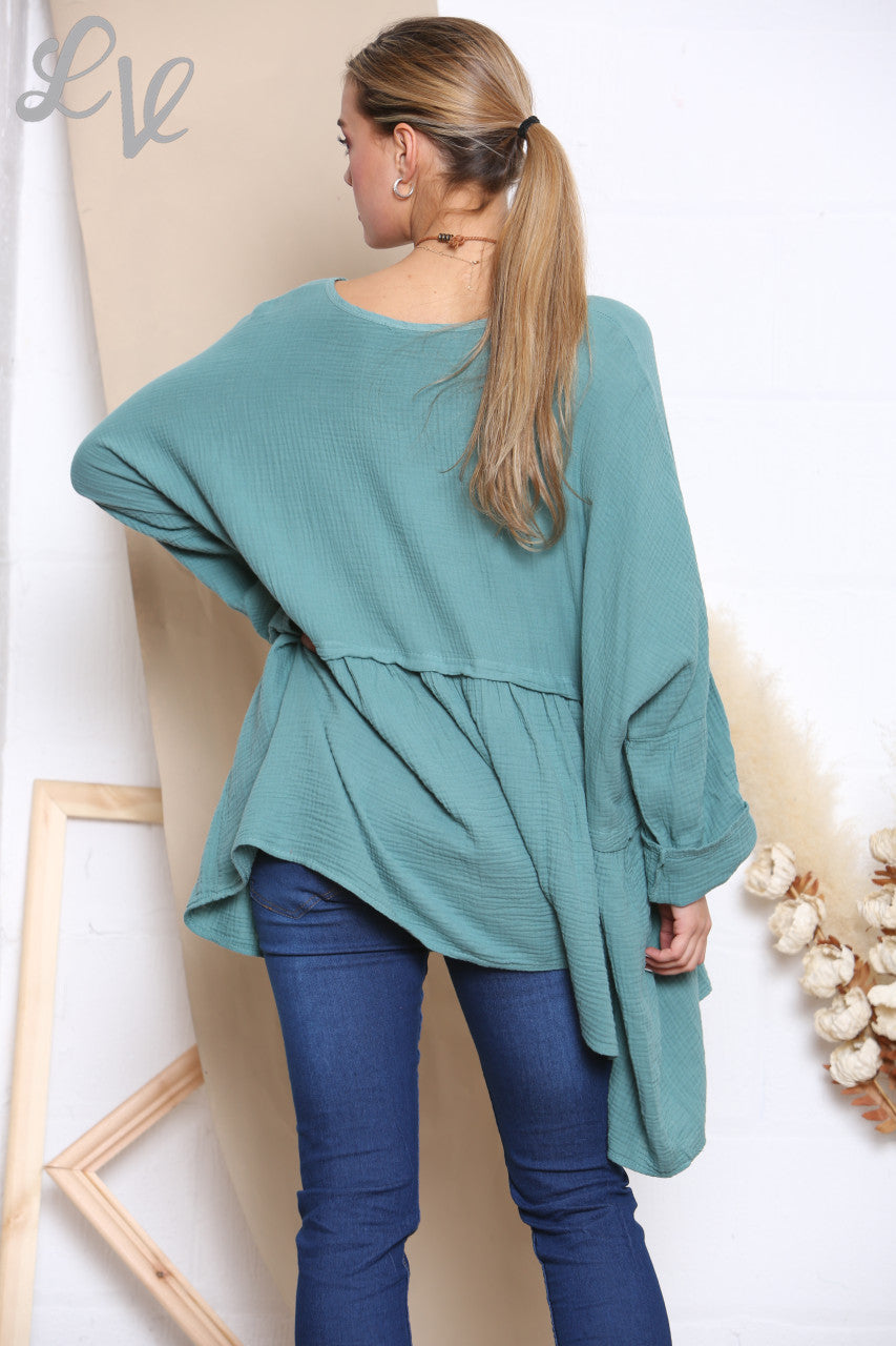 Dames Lagenlook Floaty Top Met Ketting Tiffany