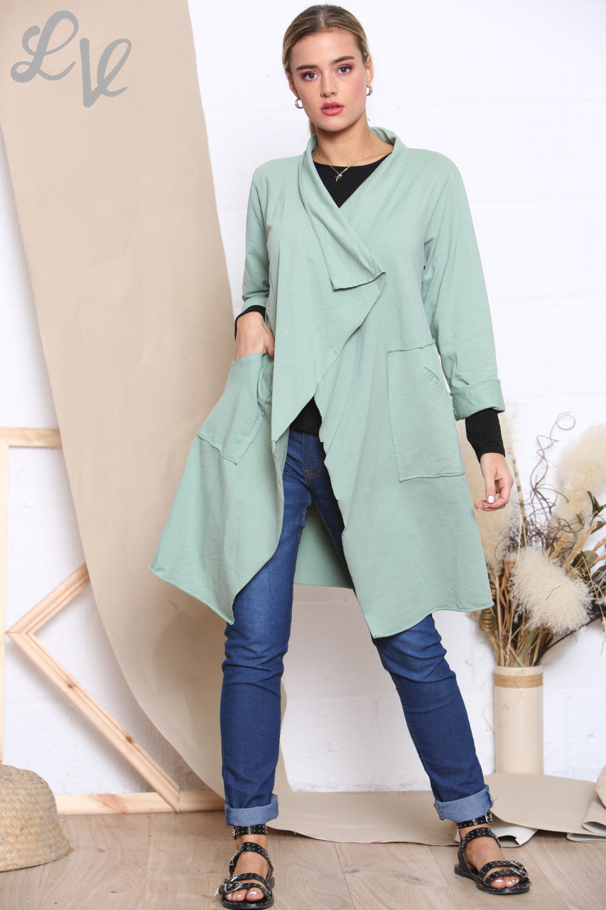 Ladies Waterfall Jacket Cardigan Tiffany