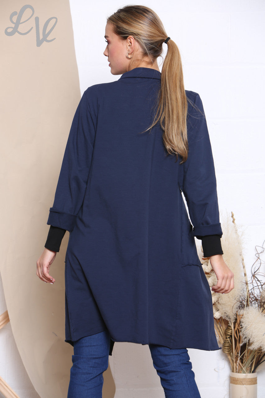 Ladies Waterfall Jacket Cardigan Navy