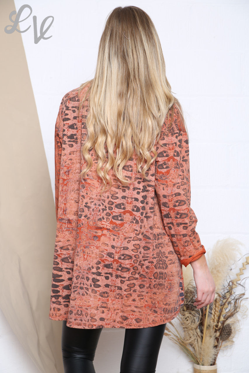 Ladies Reptile Print Top Rust Unit Price£6.99
