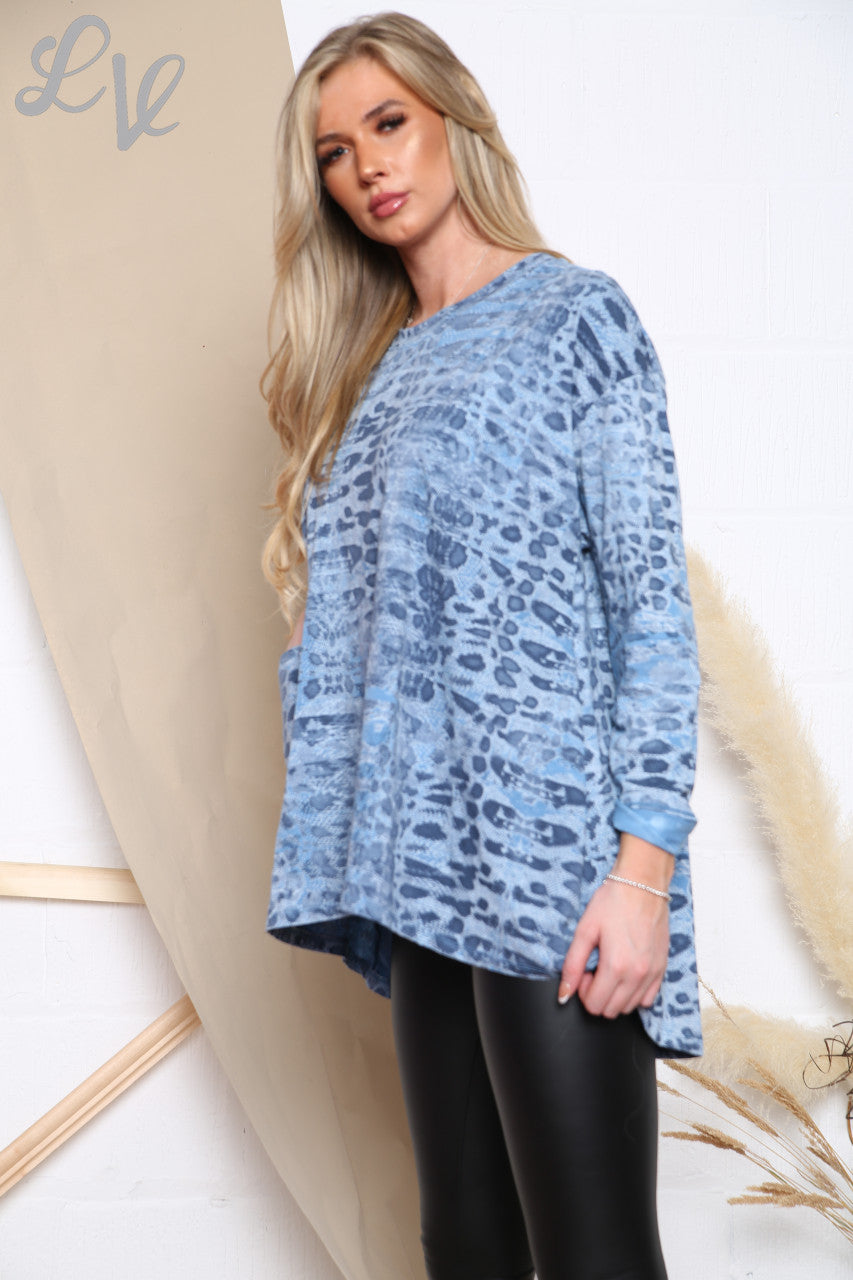 Ladies Reptile Print Top Denim Unit Price £9.99
