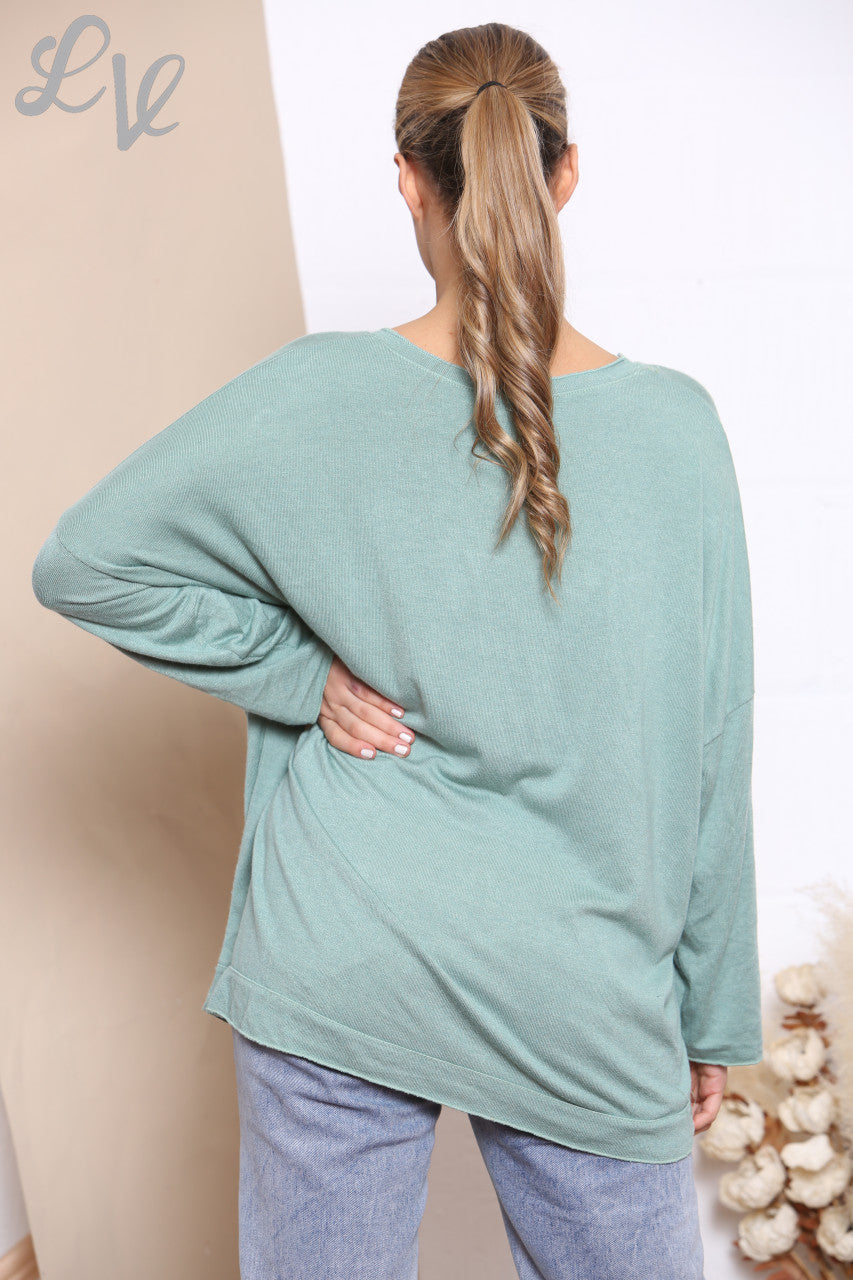 Dames Rockstar Graphic Fijne Gebreide Trui Top Mint