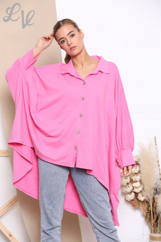 Dames Draped Sweatshirtstijl Top Cerise