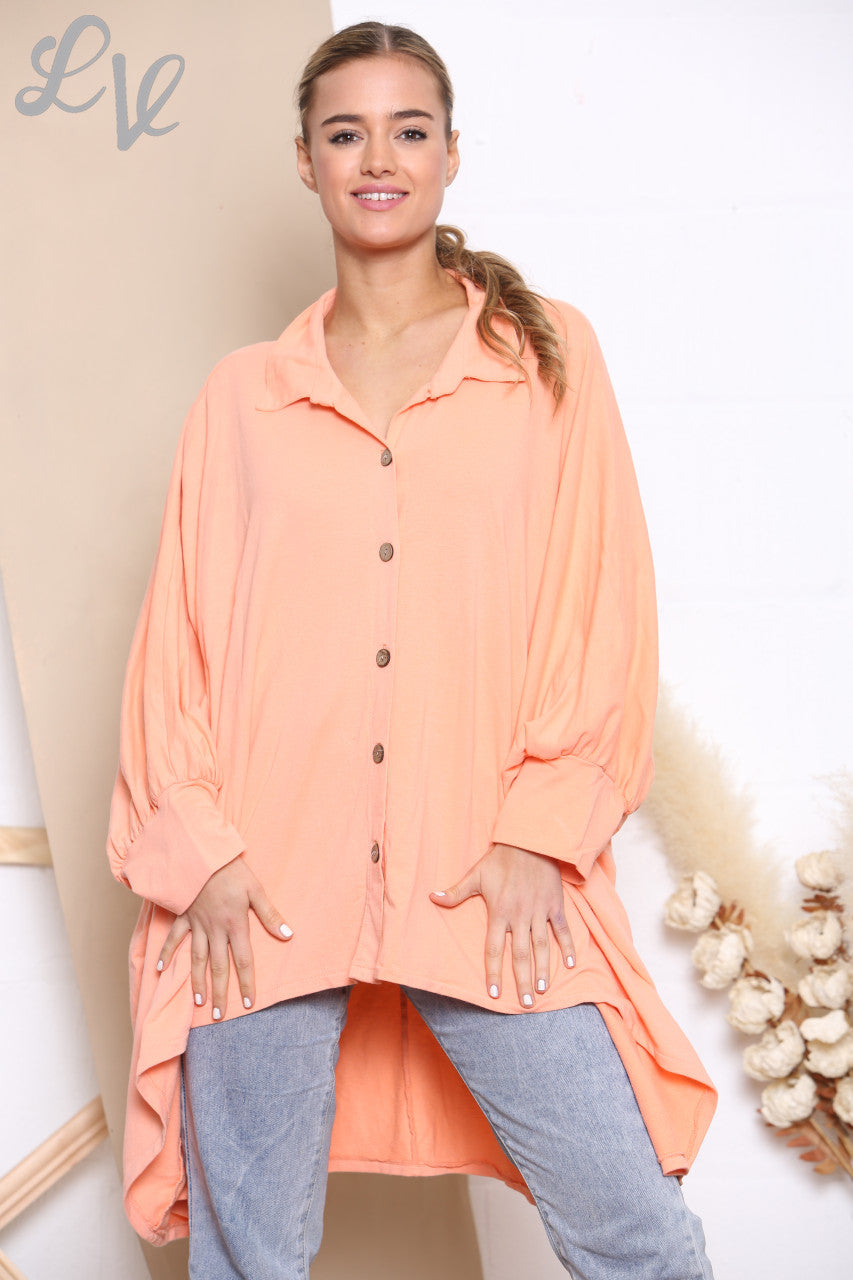 Dames gedrapeerd sweatshirt in koraal