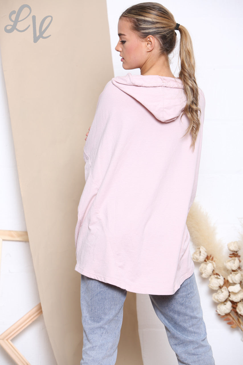 Dames Animal Star Folie Sweater Hoodie Dusty Roze