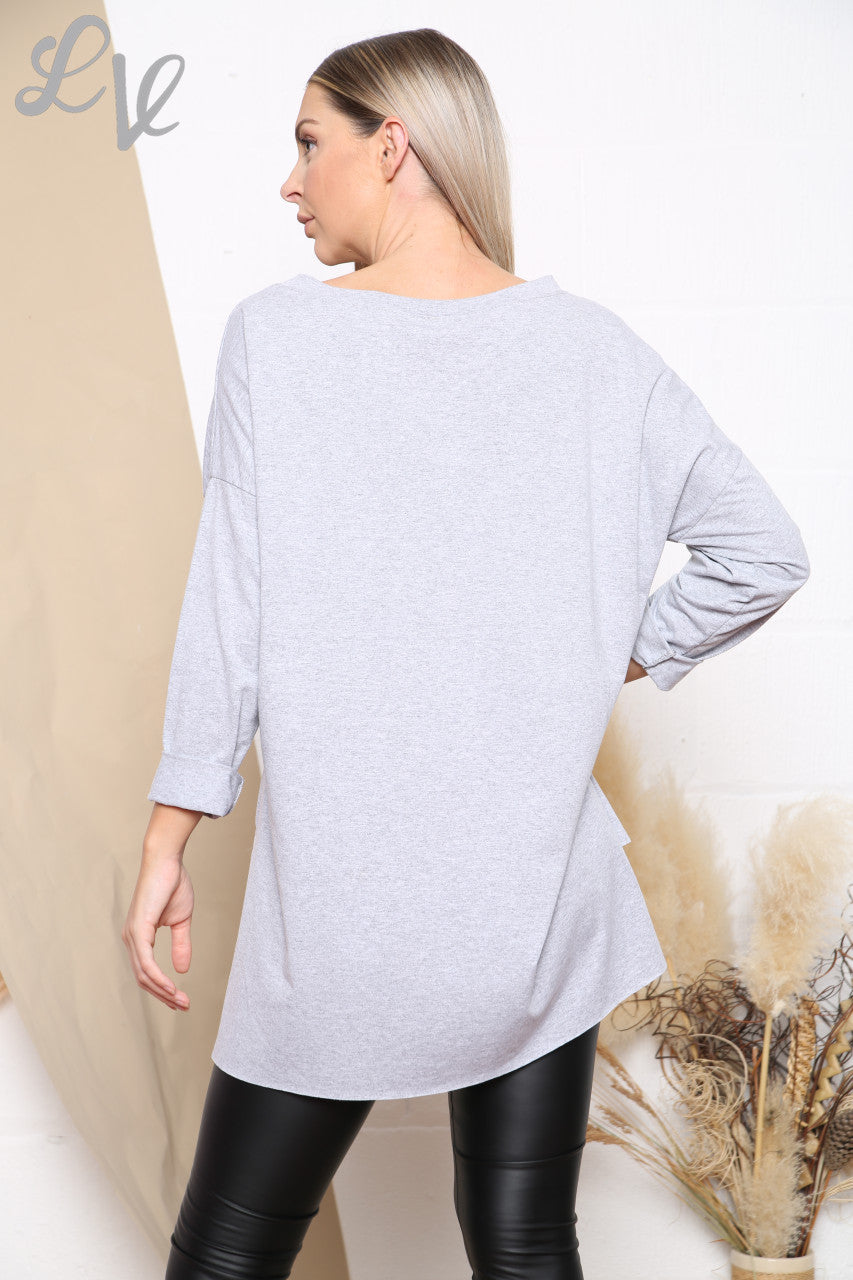 Dames Top met Zak & Badge Zilver Stukprijs € 6,99