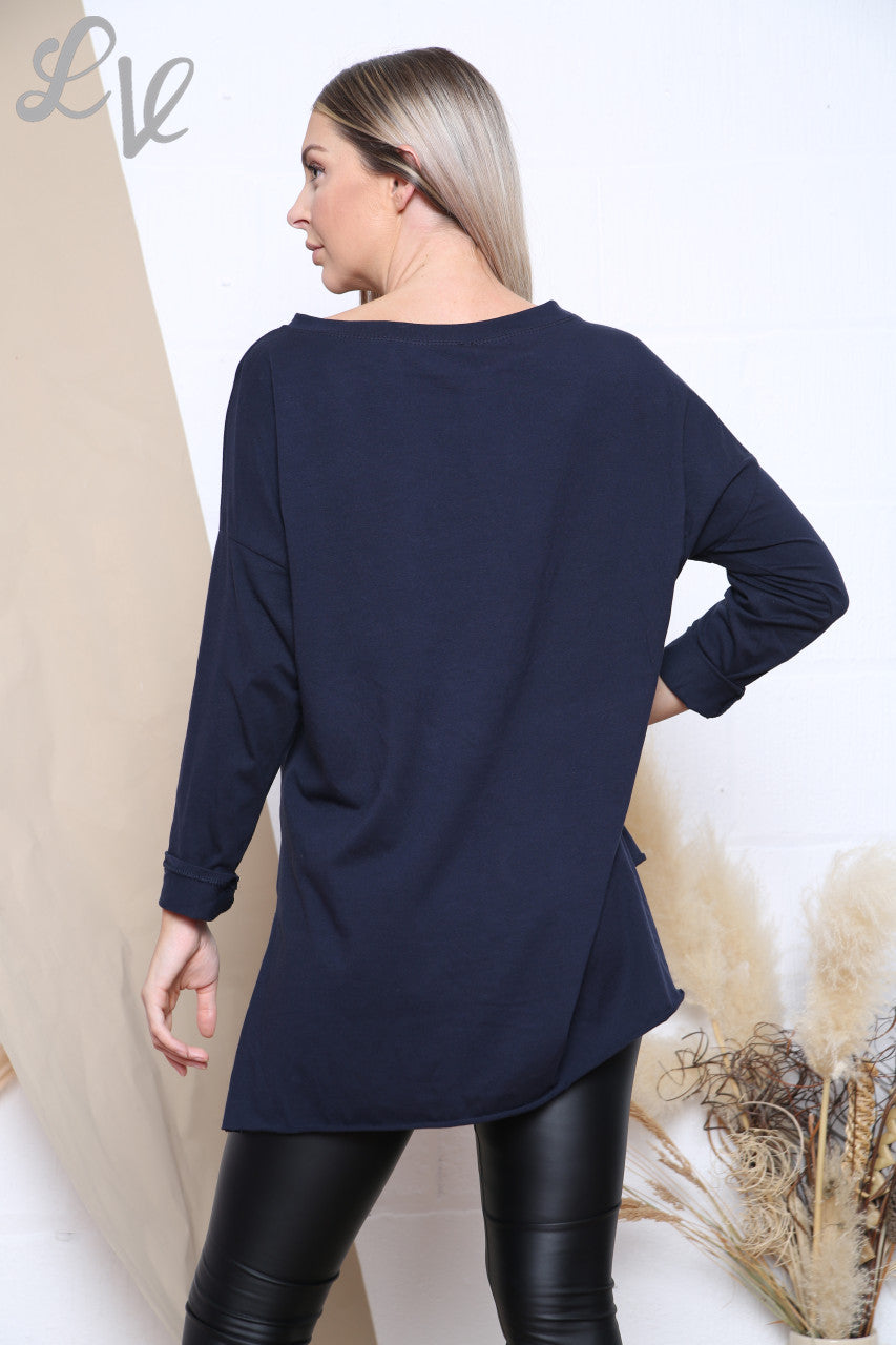 Dames Top met Zakdetails Zwart Stukprijs €6.99