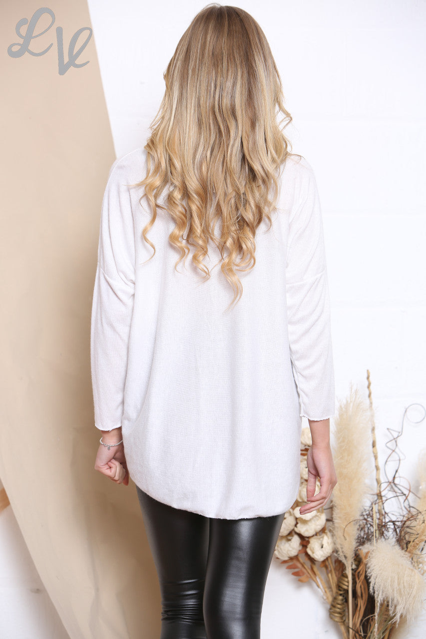 Ladies Love Diamante Script Top White Unit Price £7.99