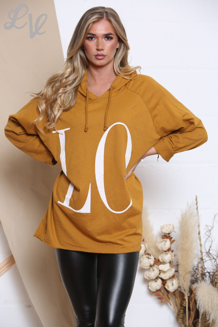 Dames Hooded Top Mosterd Prijs per eenheid €8,99