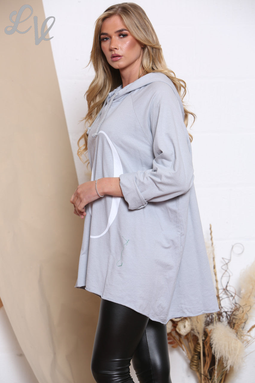 Dames Top met capuchon Grijs Stukprijs €8,99