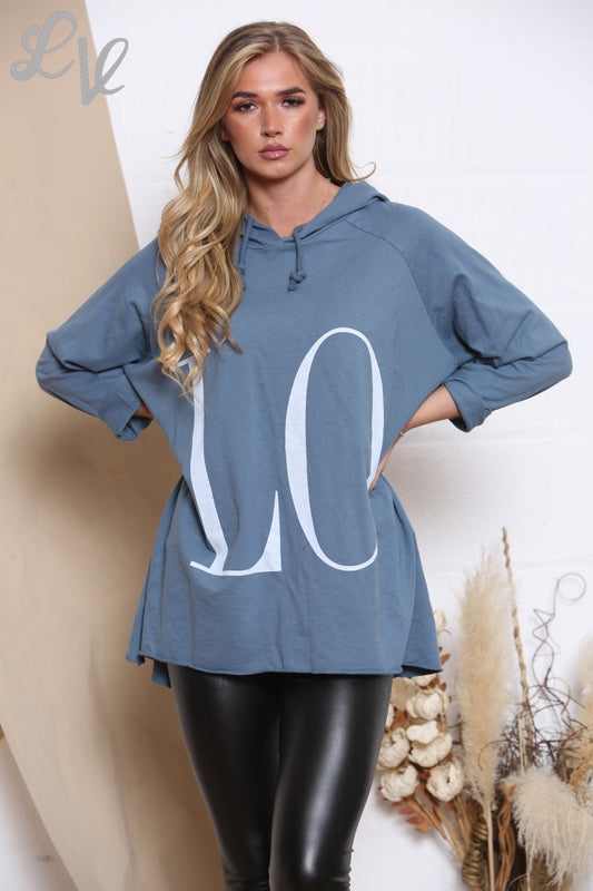 Ladies LOVE Hooded Top Denim Unit Price £8.99