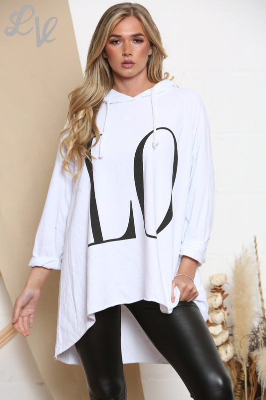 Ladies LOVE Hooded Top White Unit Price £8.99