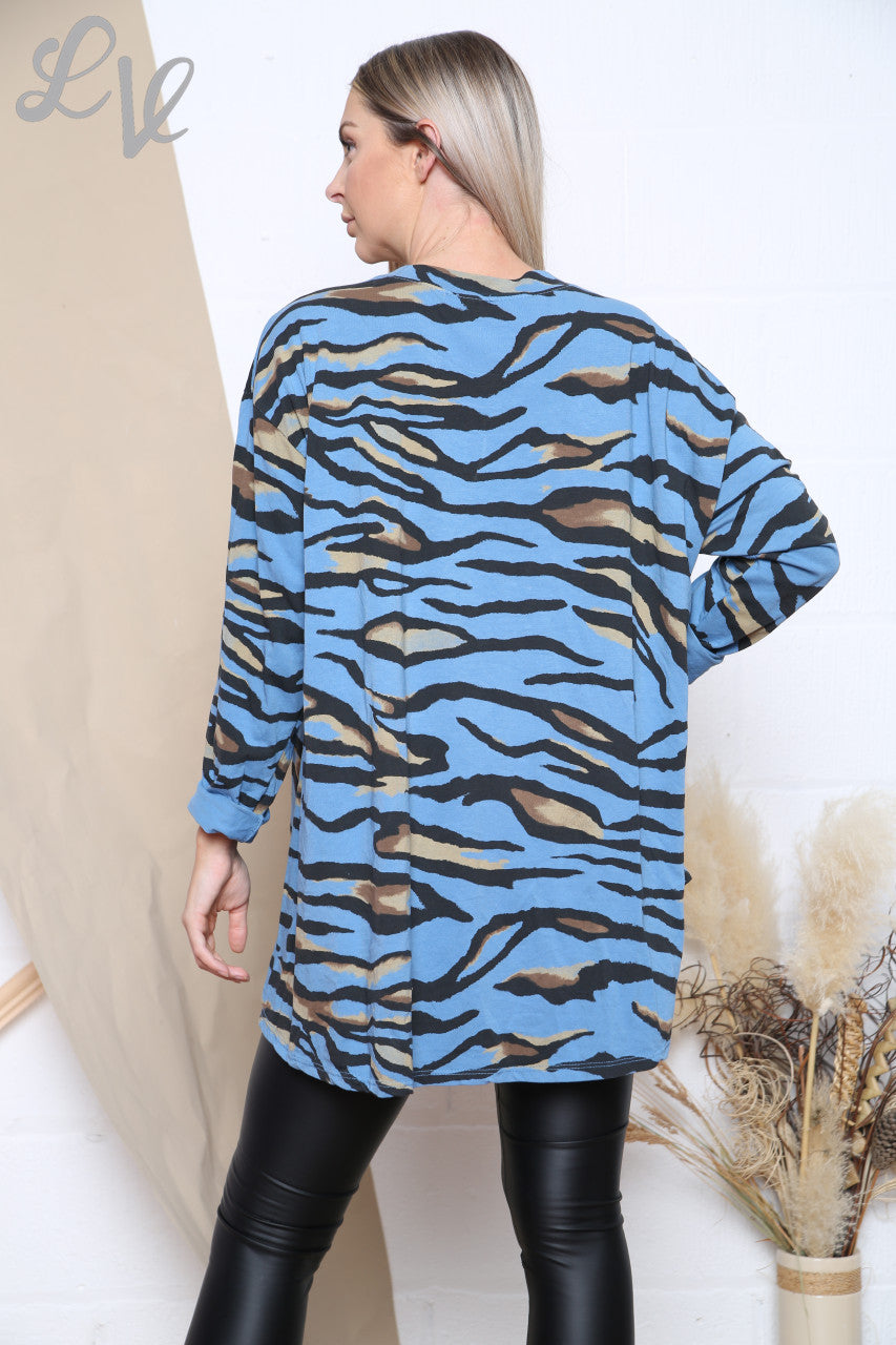 Ladies Tiger Print Top Denim Unit Price WAS £12.99 NOW £6.99