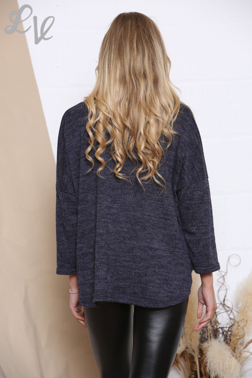 Dames Marl Top met Zakdetail Marine Eenheidsprijs € 7,99