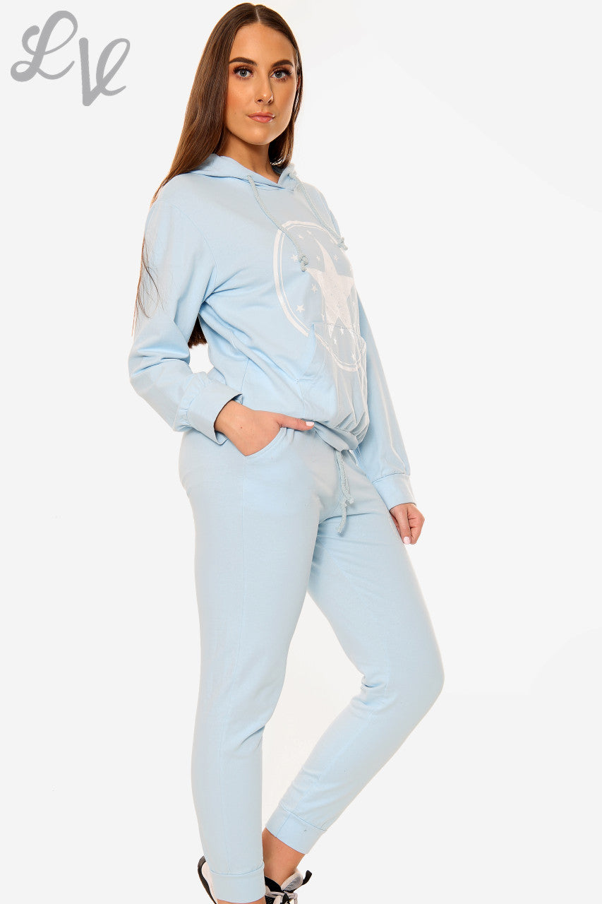 Dames Lounge Set met Sterrenprint Lichtblauw Prijs per eenheid € 12,99