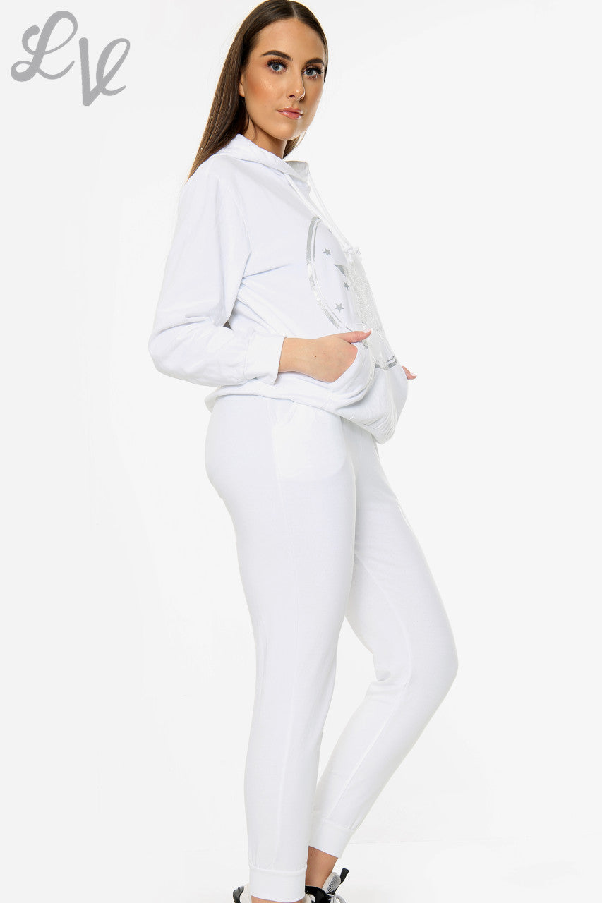 Dames Lounge Set met Sterrenprint Wit Stukprijs € 12,99
