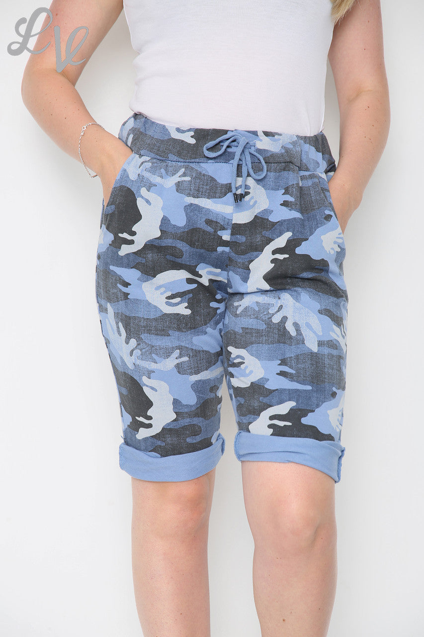 Dames Plus Size Camouflageprint Shorts Denim - Stukprijs £6,99
