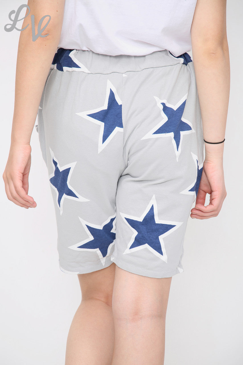 Dames joggingbroek met sterrenprint zilver - Eenheidsprijs €4,99
