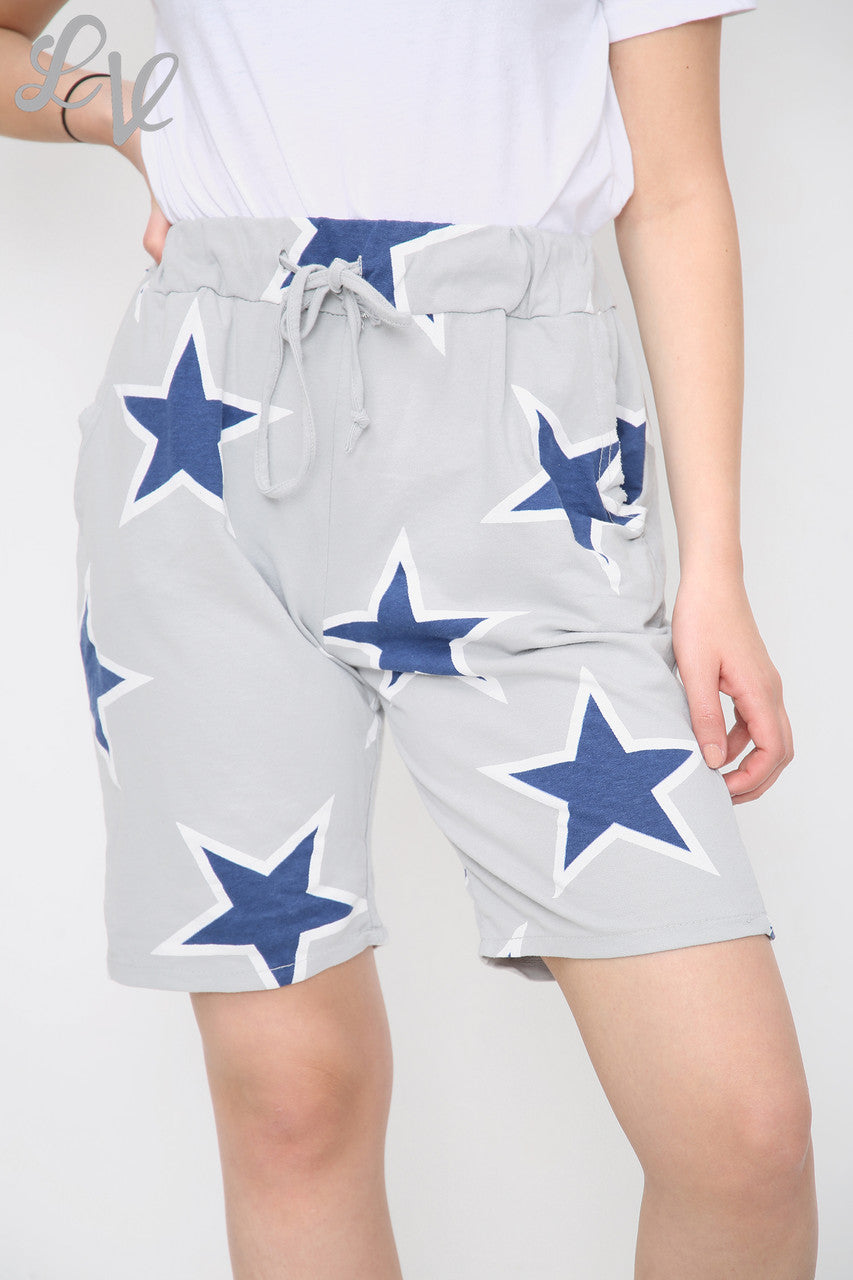 Dames joggingbroek met sterrenprint zilver - Eenheidsprijs €4,99