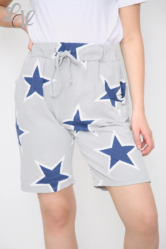 Dames joggingbroek met sterrenprint zilver - Eenheidsprijs €4,99