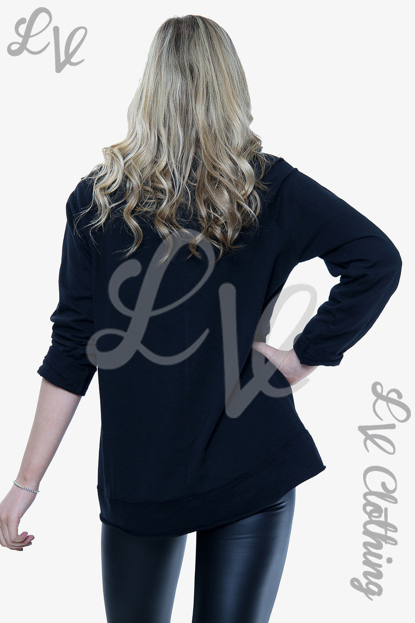 Ladies 'Love yourself' Graphic Top Black Unit Price WAS £11.99 NOW £5.99