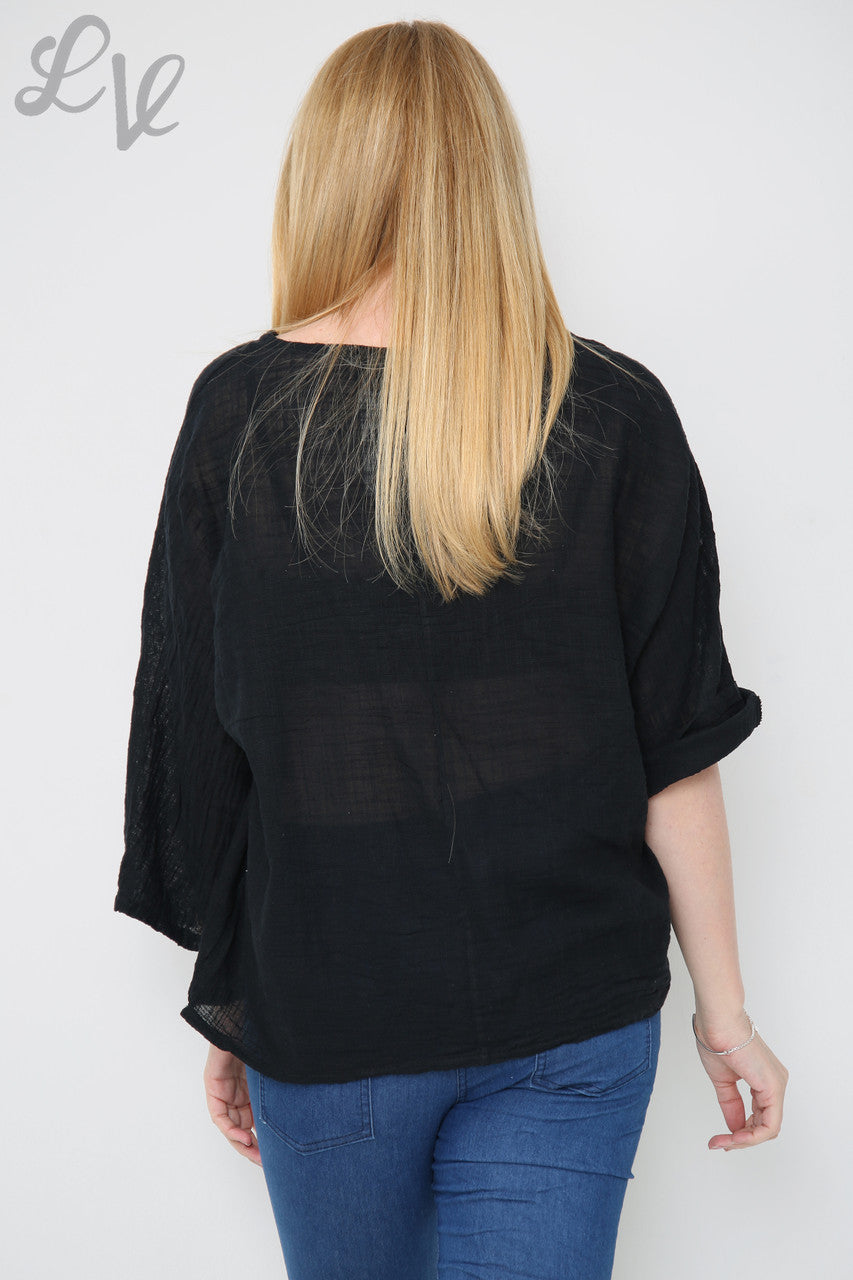 Ladies Dandelion Heart Top Black Unit Price £7.99