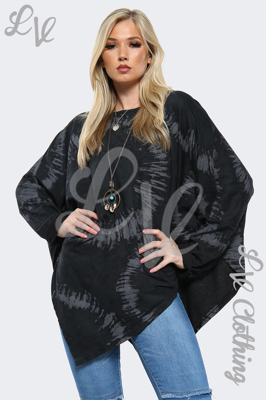 Dames Acid Wash Top Met V-Hals Zwart - Stukprijs €8,99
