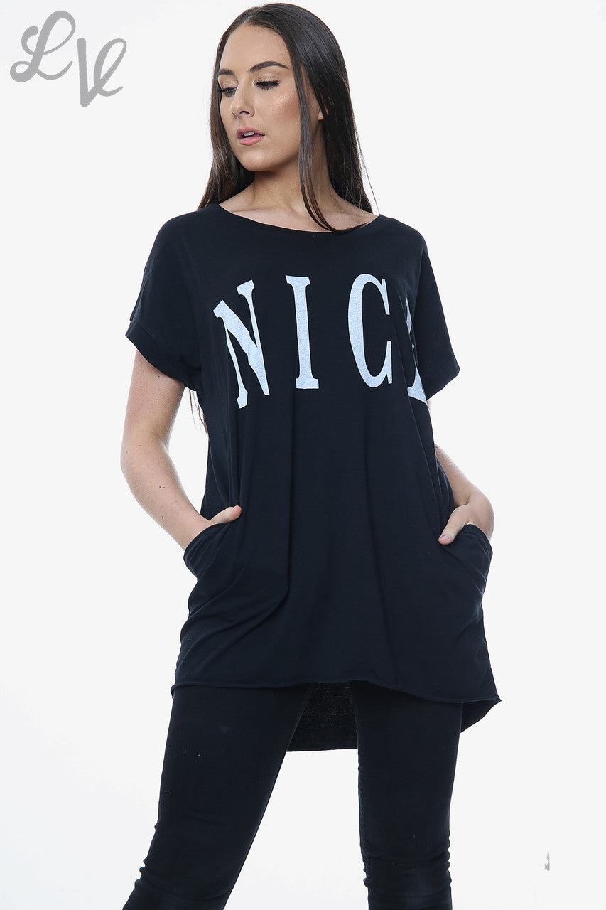 Dames Top Met Leuke Slogan Zwart Stuksprijs €6,99