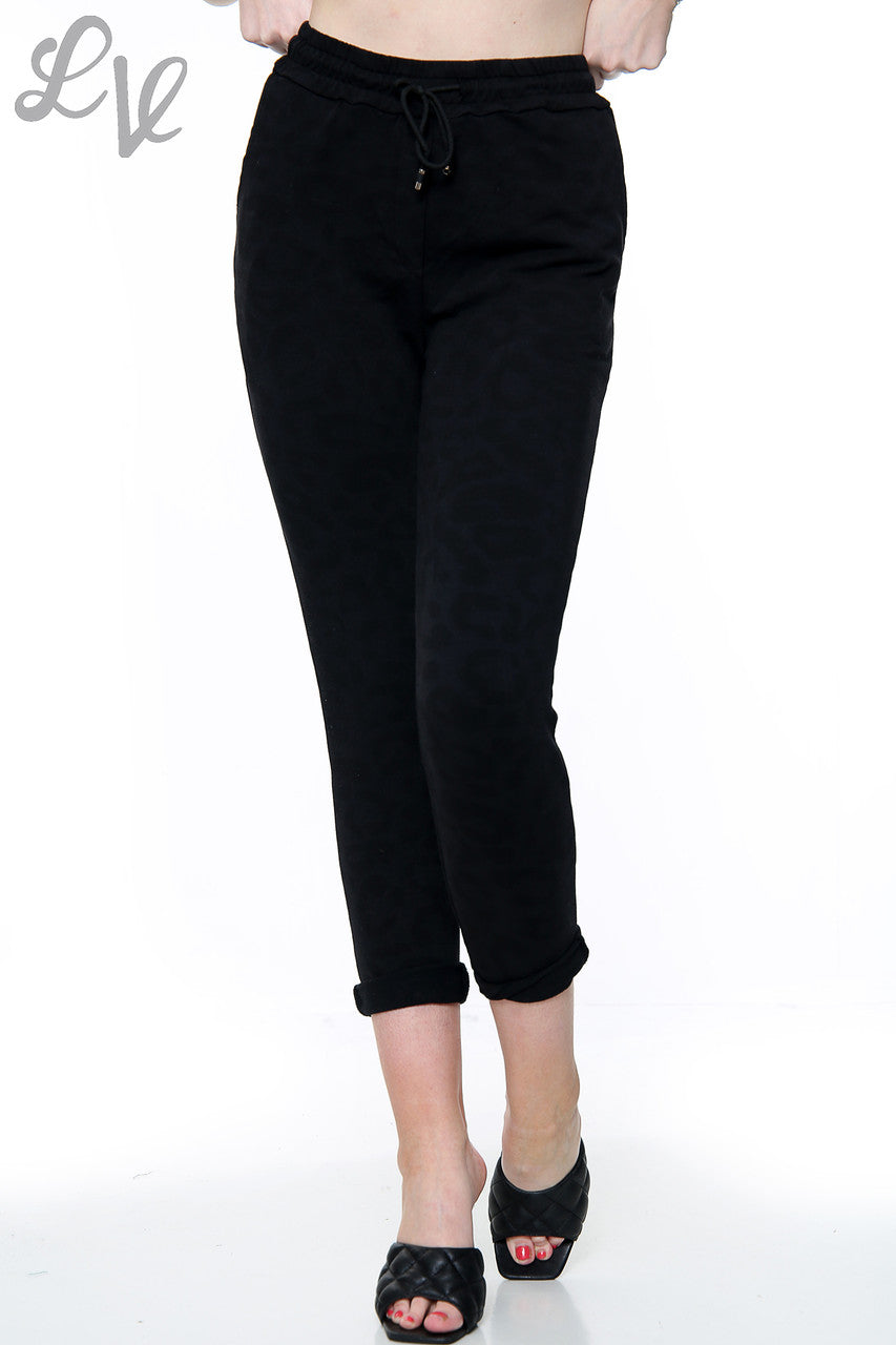 Ladies Animal Leopard Print Jogging Pants Black Unit Price £13.99