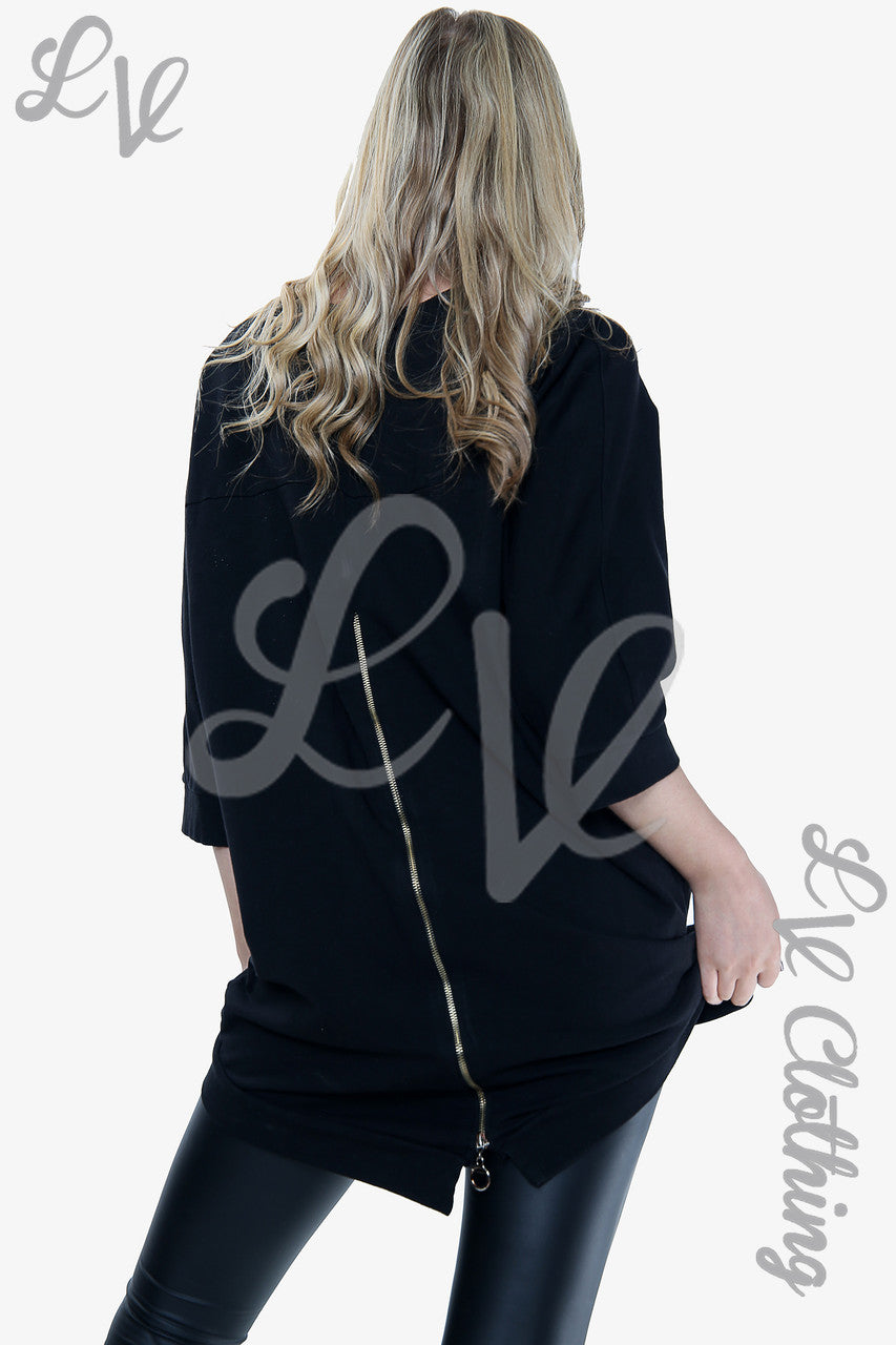Dames Top met doodshoofd en hart print Zwart Prijs per stuk €8,99