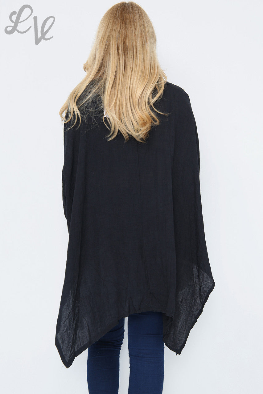 Dames Vleermuismouw Top Zwart Stuksprijs WAS € 9,99 NU € 5,99