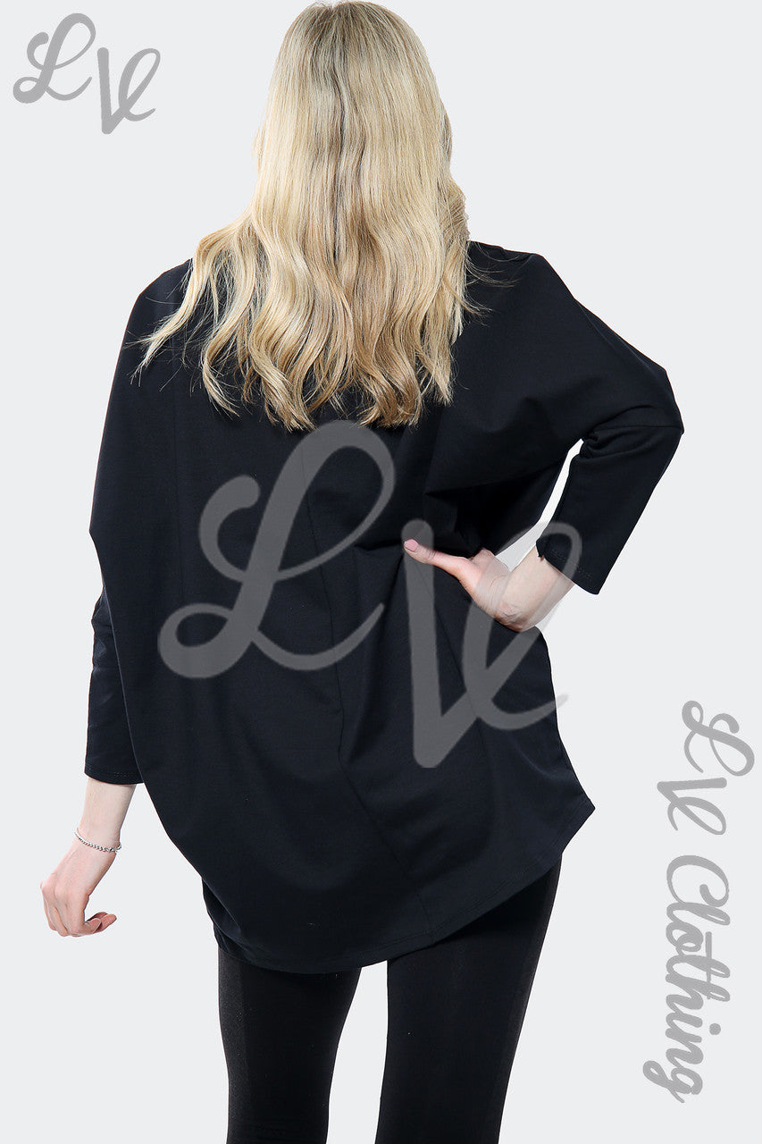 Dames "Love your Self" Slogan Sweatshirt Top Zwart Stukprijs € 15,99