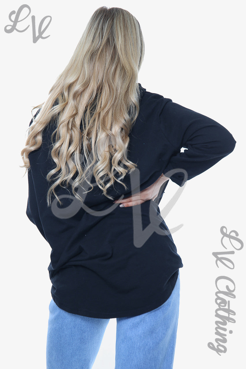 Dames Dimante Liefdeshart Hoodie Zwart Stukprijs WAS €15,99 NU €12