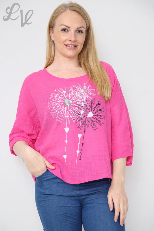 Ladies Dandelion Heart Top Cerise Unit Price £7.99