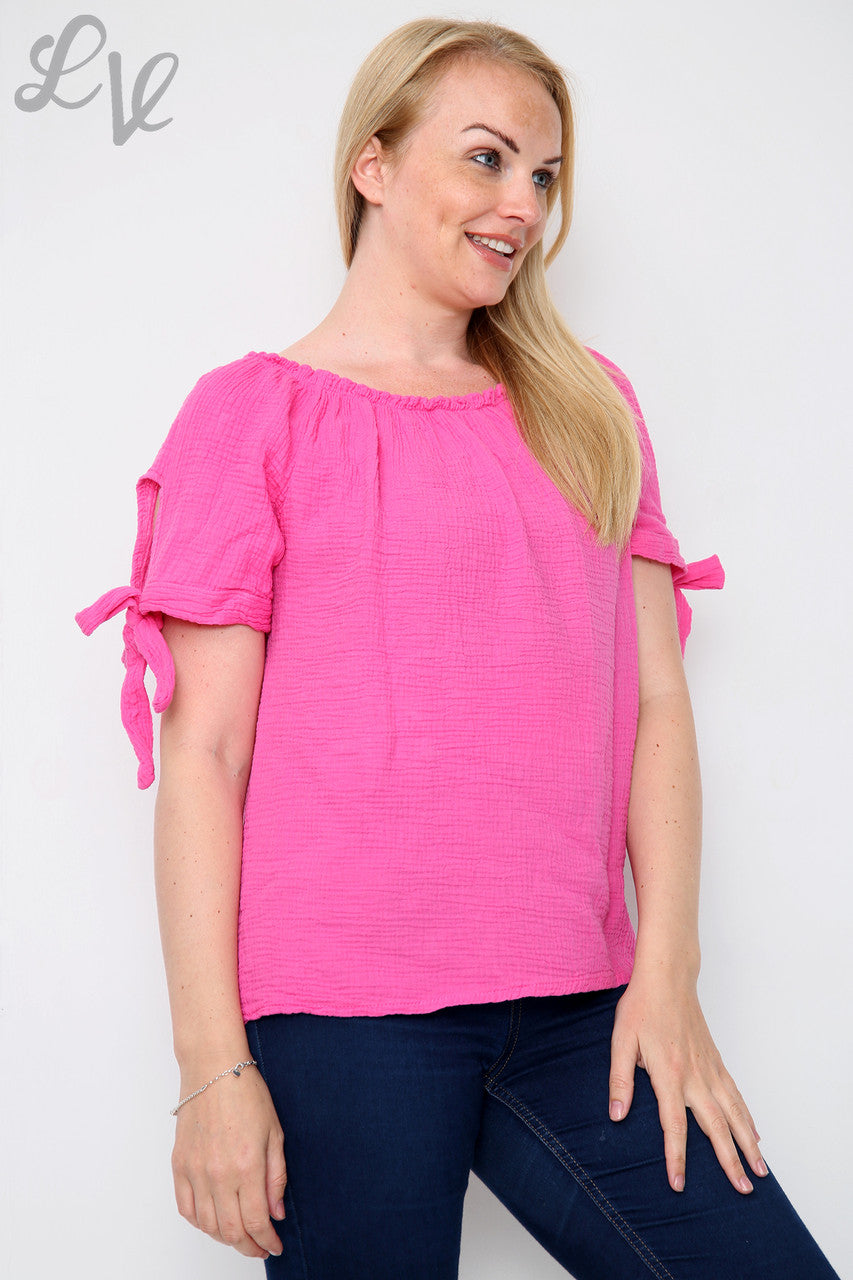 Effen Gypsy Top voor Dames Cerise
