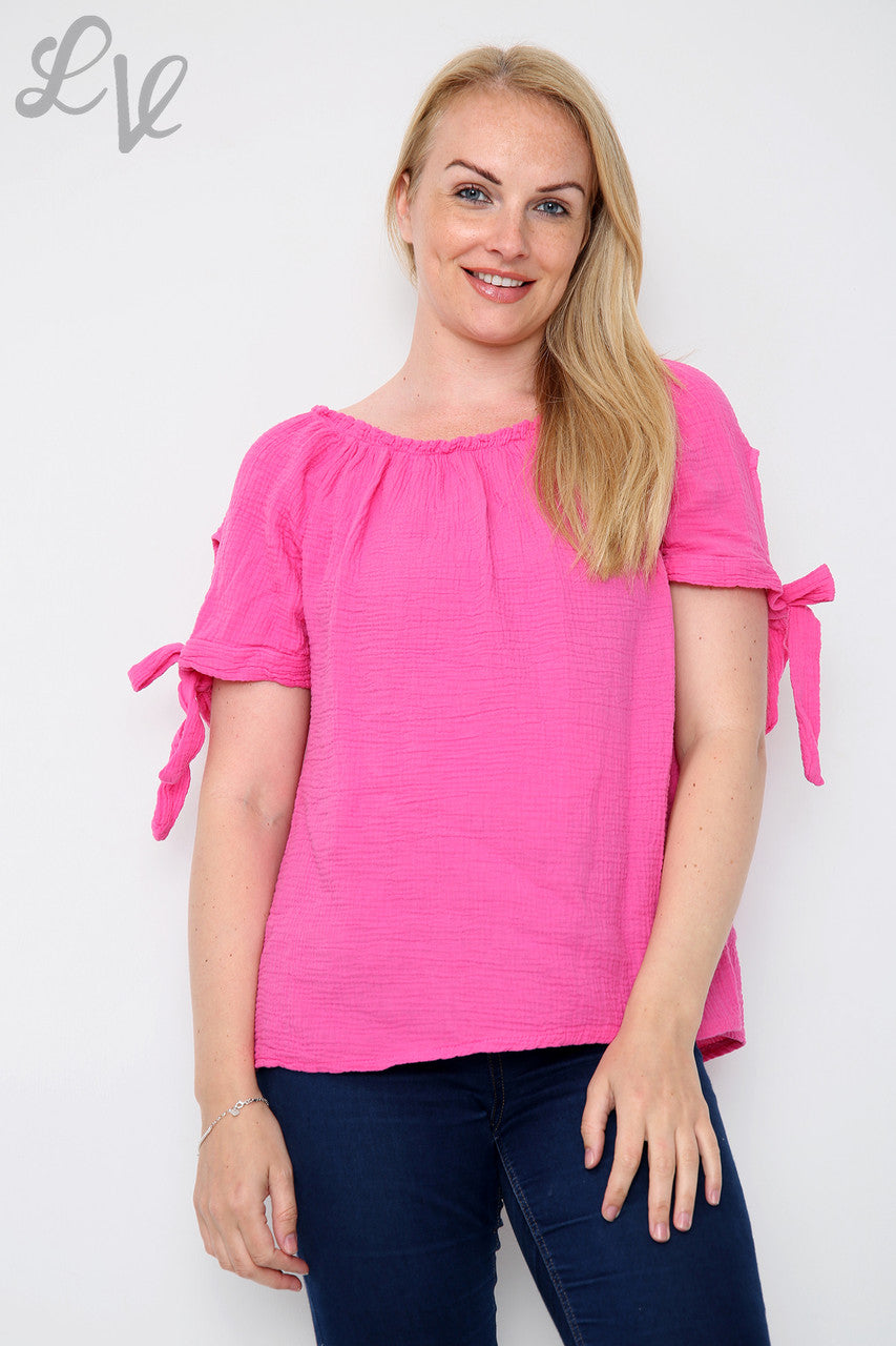 Effen Gypsy Top voor Dames Cerise
